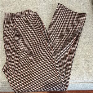 Anthropology Sanctuary Black and White/rusty orange Houndstooth Pants